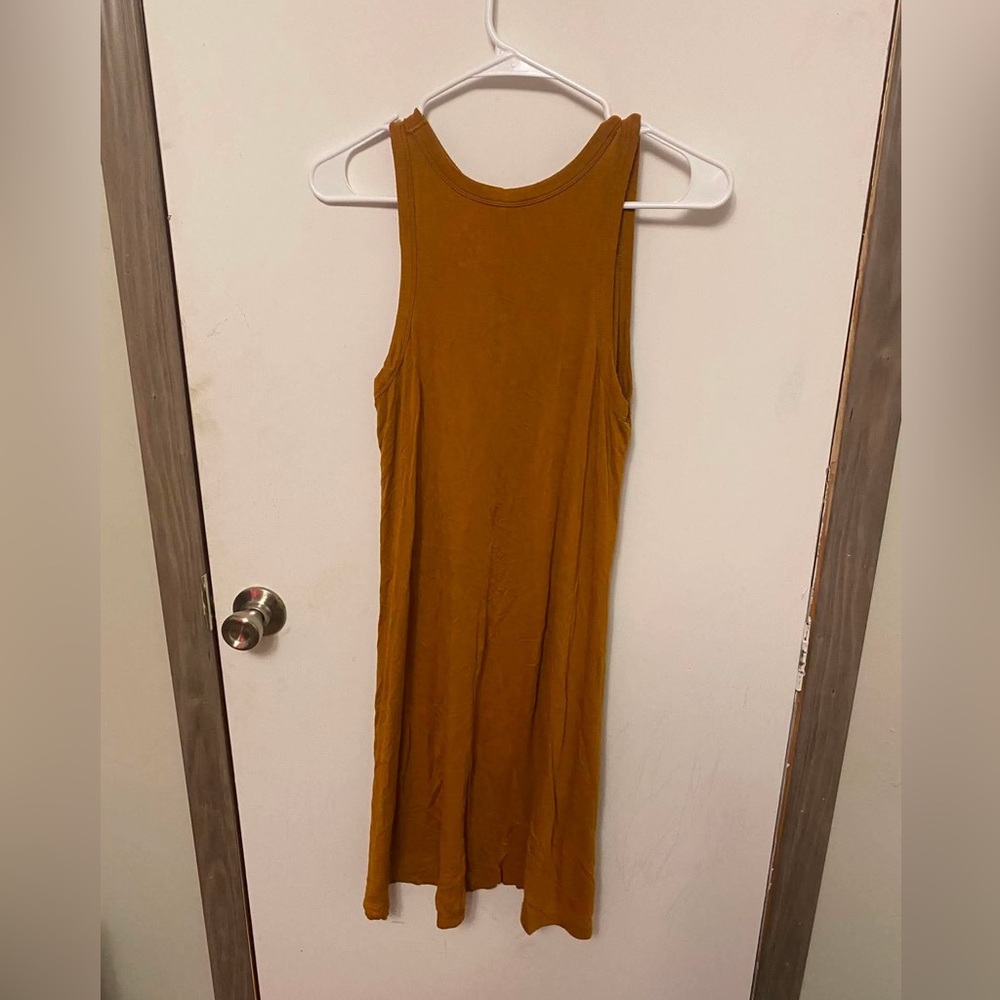 a new day Sleeveless Tank Midi Dress - Mustard Brown